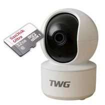 Kit Câmera de Segurança para casa IP Inteligente com áudio Wifi TWG TW9500 FullHD e Cartão de memória 32GB