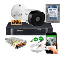 Kit Camera Externa Bullet 1220b Full Hd 1080p Dvr Intelbras C/Hd 250gb Kit Camera Externa Bullet 1220b Full Hd 1080p Dvr Intelbras C/Hd 250gb