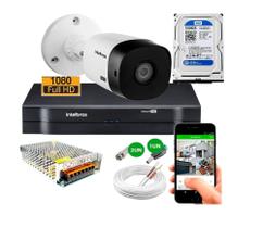 Kit Camera Externa Bullet 1220b Full Hd 1080p Dvr Intelbras C/Hd 500gb