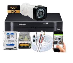 Kit Camera Externa Bullet vhc 1120b Hd 720p Dvr Intelbras C/Hd 500gb Kit Camera Externa Bullet vhc 1120b Hd 720p Dvr Intelbras C/Hd 500gb