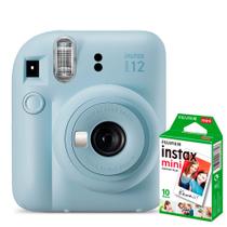 KIT Câmera Fujifilm Instax Mini 12 Azul Filme de 10 Poses
