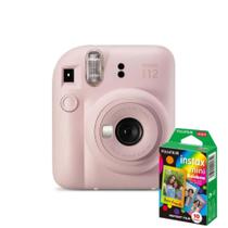KIT Câmera Fujifilm Instax Mini 12 Rosa + 10 fotos Rainbow