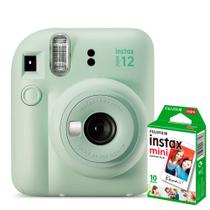 KIT Câmera Fujifilm Instax Mini 12 Verde Menta + Filme de 10 Poses