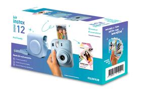Kit Câmera Instantânea Fujifilm Instax Mini 12 Azul + Pack 10 filmes Macaron + Bolsa Azul Candy
