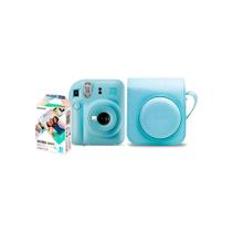 Kit Câmera Instantânea Fujifilm Instax Mini 12 Azul + Pack 10 Filmes Mermaid Tail + Bolsa Azul Candy