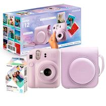 Kit Câmera Instantânea Fujifilm Instax Mini 12 Lilás + 10 Filmes Mermaid Tail + Bolsa