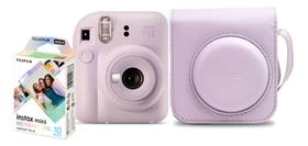 Kit Câmera Instantânea Fujifilm Instax Mini 12 Lilás Mermaid com Bolsa e Filme 10 Fotos