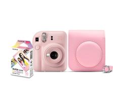 Kit Câmera Instantânea FujiFilm Instax Mini 12 Rosa Gloss com Bolsa e Pack 10 Filmes