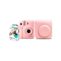 Kit Câmera Instantânea Fujifilm Instax Mini 12 Rosa + Pack 10 Filmes Mermaid Tail + Bolsa Rosa Gloss