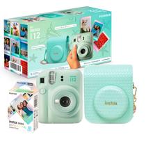 Kit Câmera Instantânea Fujifilm Instax Mini 12 Verde + 10 Filmes Mermaid Tail + Bolsa