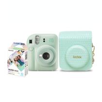 Kit câmera Instantânea Fujifilm instax mini 12 VERDE MENTA + bolsa + filme Mermaid Tail com 10 fotos