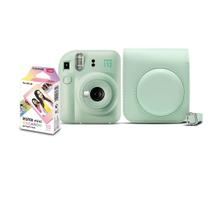 Kit Câmera Instantânea FujiFilm Instax Mini 12 Verde Menta com Bolsa e Pack 10 Filmes