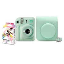 Kit Câmera Instantânea Fujifilm Instax Mini 12 Verde + Pack 10 filmes Macaron + Bolsa Verde Menta