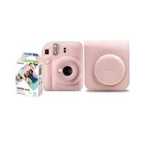 Kit Câmera Instantânea Instax Mini 12 Rosa com Pack 10 fotos e Bolsa Rosa, FUJIFILM