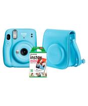 Kit Câmera Instax Mini 11 com pack 10 fotos e Bolsa Azul