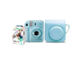 Kit Câmera Instax Mini 12 10 Filmes Mermaid Bolsa Azul