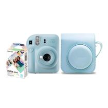 Kit Camera Instax Mini 12 com 10 filmes e bolsa Azul Candy