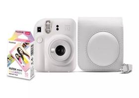 Kit Câmera Instax Mini 12 com pack 10 fotos e Bolsa Branco