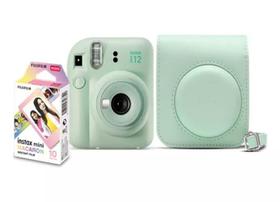 Kit Câmera Instax Mini 12 com pack 10 fotos e Bolsa Verde
