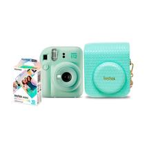 Kit Câmera Instax Mini 12 com pack 10 fotos Mermaid Tail e Bolsa Verde Kit Câmera Instax Mini 12 com pack 10 fotos Mermaid Tail e Bolsa Verde