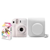 Kit Câmera Instax Mini 12 + Pack 10 fotos Macaron + Bolsa - Branca - Fujifilm