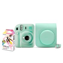 Kit Câmera Instax Mini 12 + Pack 10 fotos Macaron + Bolsa - Verde - Fujifilm