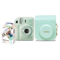 Kit Câmera Instax Mini 12 Verde com Bolsa e 10 filmes Fujifilm