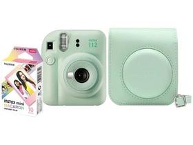 Kit Câmera Instax Mini 12 Verde com Bolsa e 10 Filmes Macaron Kit Câmera Instax Mini 12 Verde com Bolsa e 10 Filmes Macaron