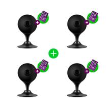 Kit Câmera Inteligente Intelbras Black Im3 C com MicroSD 32GB - 4 unidades