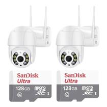 Kit Camera Ip Icsee Wifi + Cartão De Memória Sd 128gb