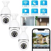 Kit Camera Lampada E27 Wife IP Cameras de Segurança Visão Noturna Full HD Infravermelho Vigilancia Interna Externa