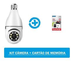 Kit Câmera Lâmpada Visão Noturna + Cartão De Memoria 64gb