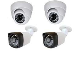 Kit Câmeras de segurança 2 internas e 2 externas com Infra vermelho Full Hd alta Resolução