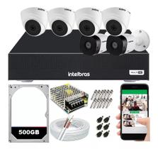 Kit Câmeras de Segurança Intelbras Com 6 Câmeras Infravermelho e DVR 8 Canais MHDX Multi Hd
