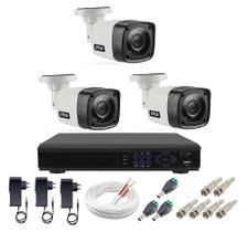 Kit Câmeras de segurança MultiHD Dvr 4ch full hd + 3 câmeras Infravermelho 720p + Acessórios