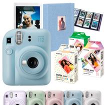 Kit Câmeras Instax Mini 12 Azul Fujifilm + 40 Filmes Soft Colors + Albúm 208 Fotos