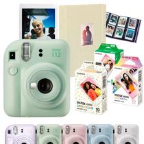 Kit Câmeras Instax Mini 12 Verde Fujifilm + 40 Filmes Soft Colors + Albúm 208 Fotos
