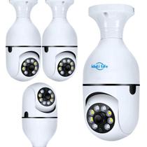Kit Câmeras Wi-Fi Inteligente com Visão Panorâmica de 360 Graus, led Sensor de Movimento e Visão Noturna para Segurança Kit Câmeras Wi-Fi Inteligente com Visão Panorâmica de 360 Graus, led Sensor de Movimento e Visão Noturna para Segurança