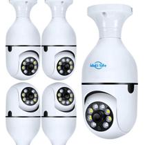 Kit Câmeras Wi-Fi Inteligente com Visão Panorâmica de 360 Graus, led Sensor de Movimento e Visão Noturna para Segurança