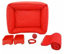 Kit Caminha Cachorro Cama Impermeável Manta Mantinha Brinquedo Médio