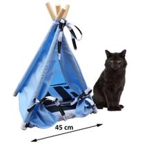 Kit Caminha Pet Cachorro Gato Cabana Toca Azul Com Preto P - Pet Best Soluções - Fábrica Pet