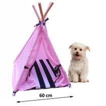 Kit Caminha Pet Cachorro Gato Cabana Toca Rosa Com Preto M - Pet Best Soluções