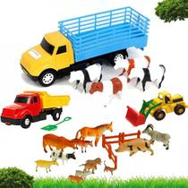 Kit Caminhão Animais Brinquedo Infantil Trator Fazenda 27 Peças Boi Vaca Carneiro Cachorro Porco Kit Caminhão Animais Brinquedo Infantil Trator Fazenda 27 Peças Boi Vaca Carneiro Cachorro Porco
