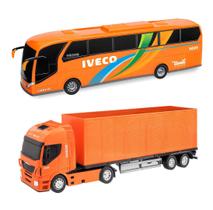 Kit Caminhão Baú E Onibus Brinquedo Iveco Usual Brincar - Usual Brinquedos