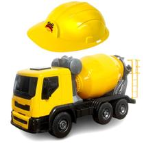 Kit Caminhão Brutale Betoneira Realista que Gira com Chapéu Capacete Construtor Kit Caminhão Brutale Betoneira Realista que Gira com Chapéu Capacete Construtor