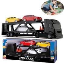 Kit Caminhão Cegonha E 3 Carros Sortidos Brinquedo Educativo Para Crianças