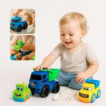 Kit Caminhão Infantil Com Carrinhos Montáveis Educativos