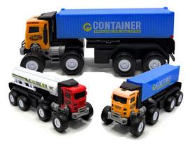 Kit Caminhões Container 2 Unidades Brinquedo Carrinho