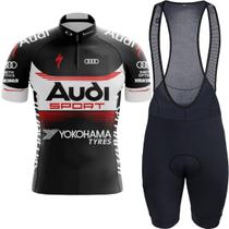 Kit Camisa Audi Ciclismo Bretelle Forro Gel Dry Confort