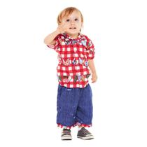 Kit Camisa Bermuda Infantil Quadrilha Festa Junina para Bebê